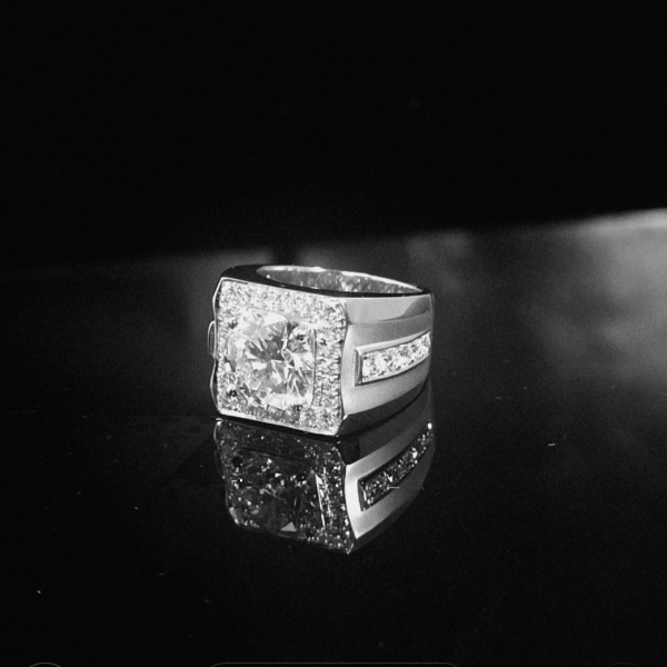 實驗室鑽石圓形男戒5克拉 