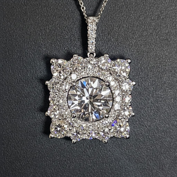 實驗室鑽石圓鑽項墜鍊3克拉D.vs1 