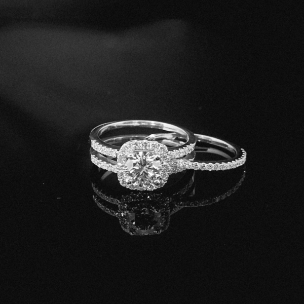 實驗室鑽石套戒1克拉. 