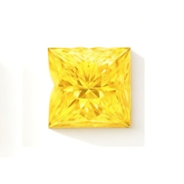 實驗室黃彩鑽公主形裸石3克拉 