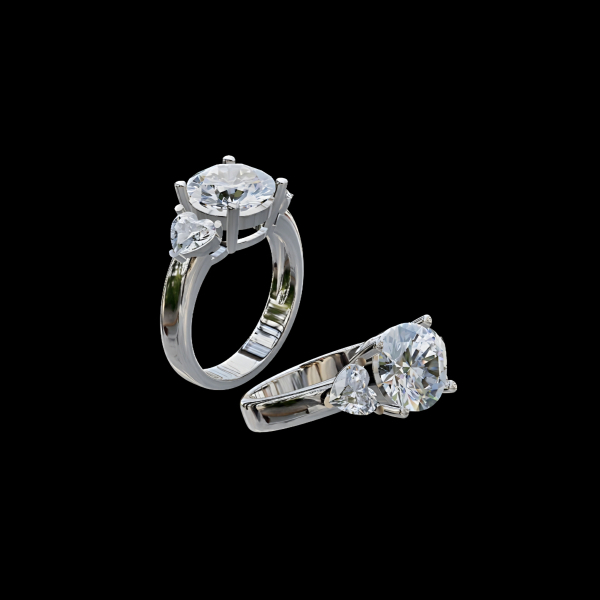 實驗室鑽石圓形女戒3克拉 