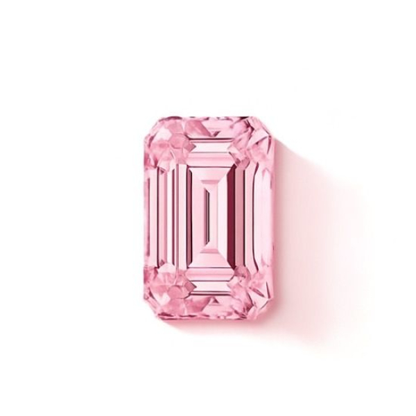 實驗室粉紅彩鑽祖母綠形裸石3克拉 