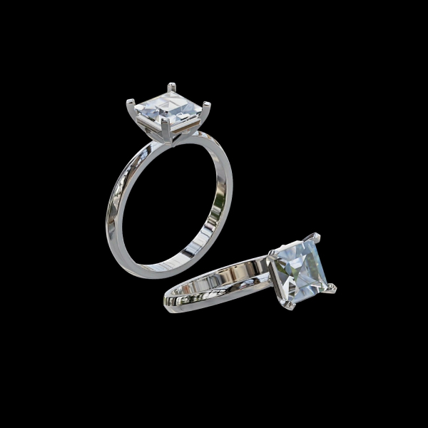 實驗室鑽石公主形女戒2克拉 