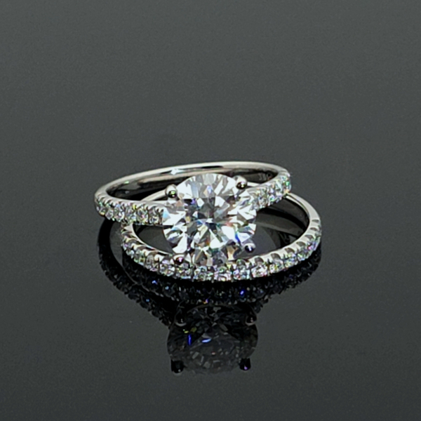 實驗室鑽石圓形女套戒3克拉 