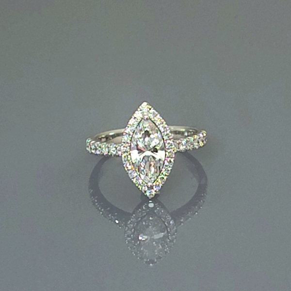 實驗室鑽石馬眼形女戒1克拉D.vs1 