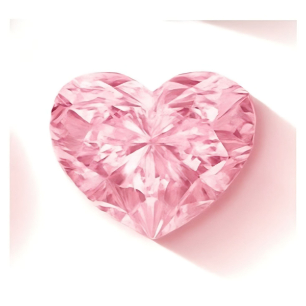 實驗室粉紅彩鑽心形裸石3克拉 