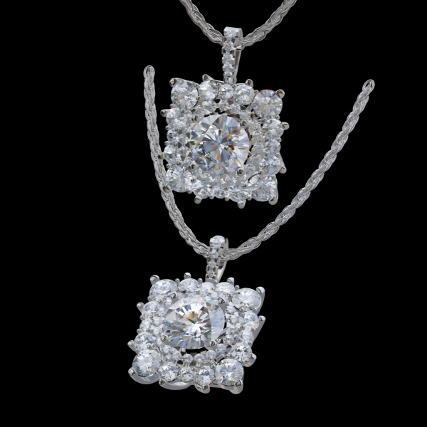 實驗室鑽石圓鑽項墜鍊3克拉D.vs1 