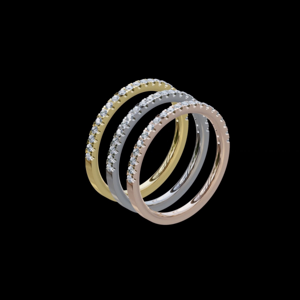 實驗室鑽石男女小圓鑽戒指 