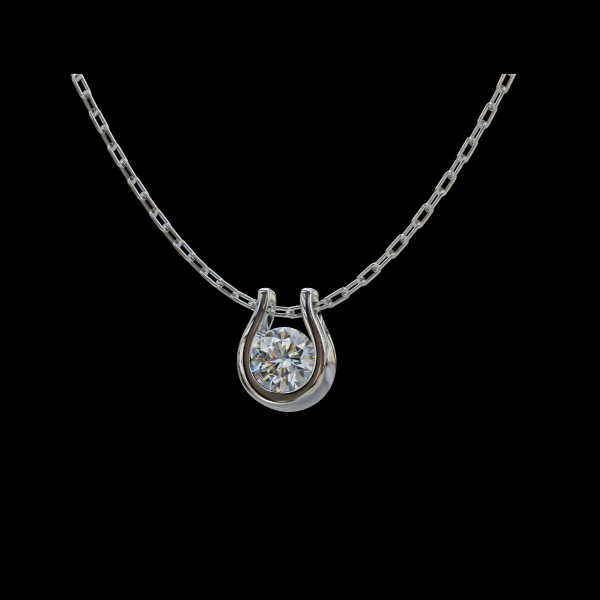 實驗室鑽石圓形墜子 