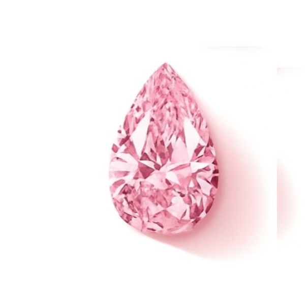 實驗室粉紅彩鑽水滴形裸石3克拉 