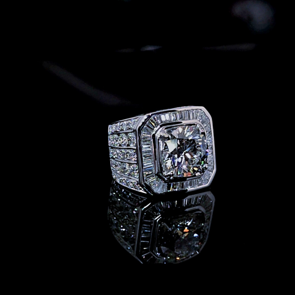 實驗室鑽石圓形男戒5克拉 