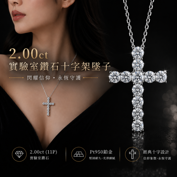 實驗室鑽石圓形墜子 