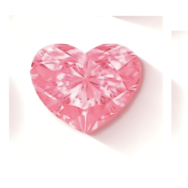 實驗室紅彩鑽心形裸石3克拉 