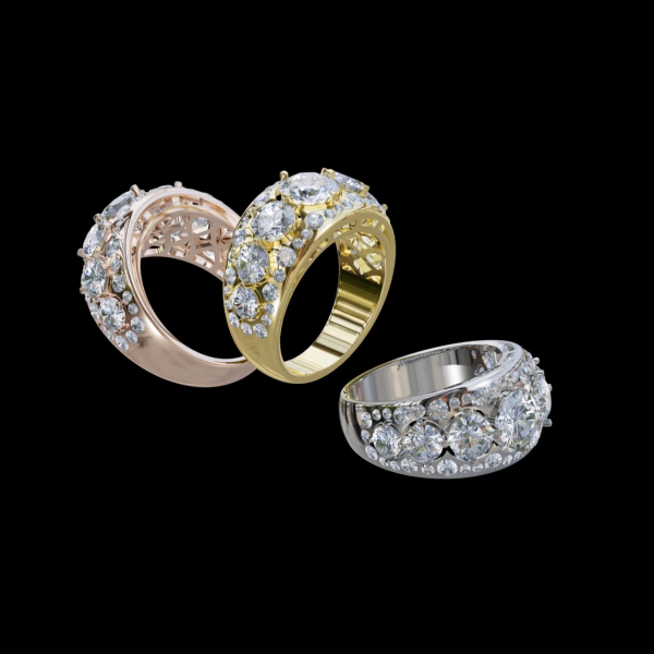 實驗室鑽石圓形女戒2克拉 