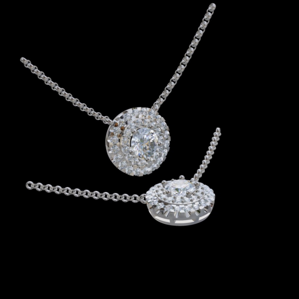 實驗室鑽石圓形墜子1克拉 