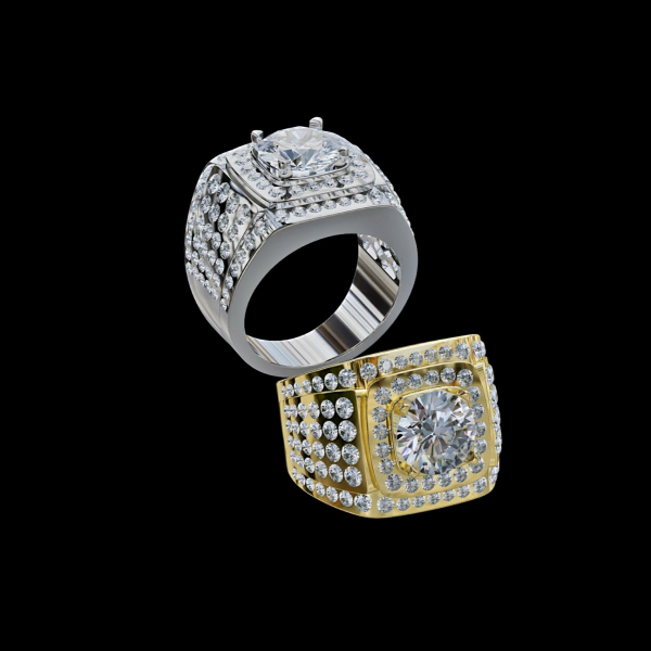 實驗室鑽石圓形男戒3克拉GlA.D.vs1 