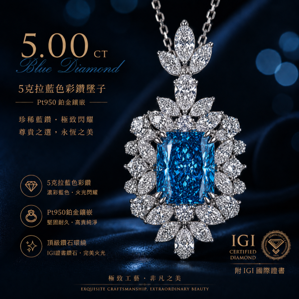 實驗室藍色彩鑽墜子 