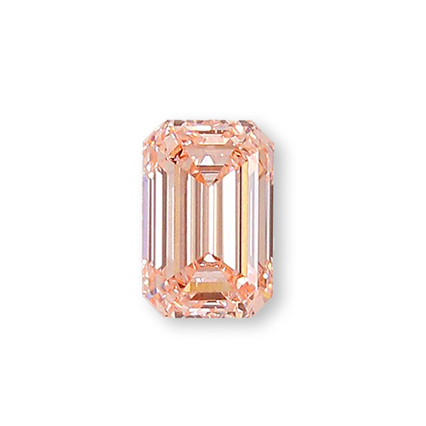 實驗室粉紅彩鑽祖母綠形裸石1克拉 