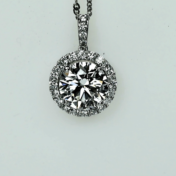 實驗室鑽石圓形墜子2克拉 