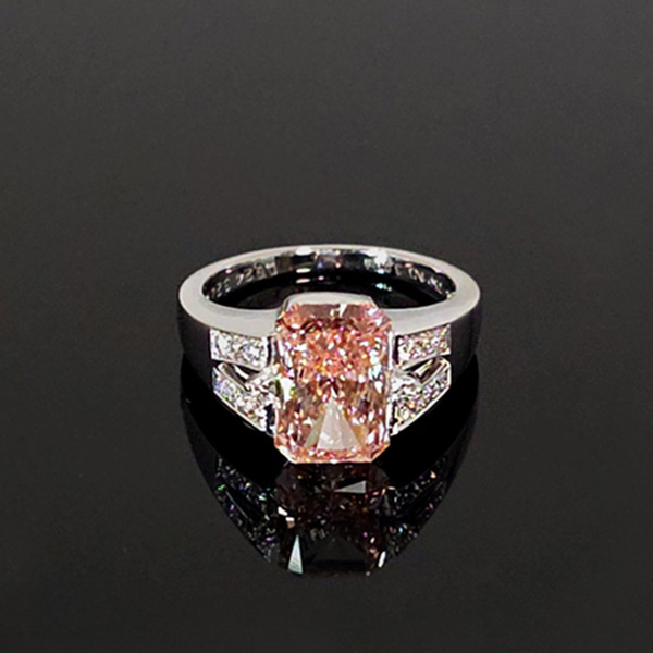 實驗室粉紅彩鑽雷帝恩女戒3克拉 