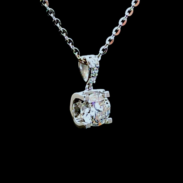 實驗室鑽石圓形墜子1克拉 