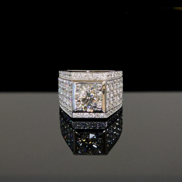 實驗室鑽石圓形男戒3克拉D.vs1 