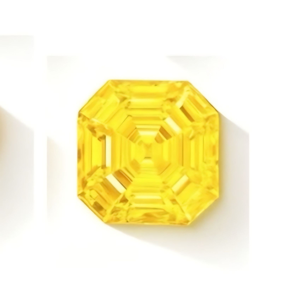 實驗室黃彩鑽阿斯切形裸石3克拉 