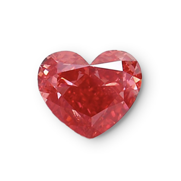 實驗室紅彩鑽心形裸石7克拉 