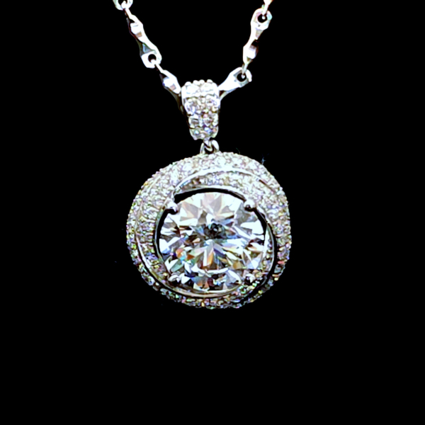 實驗室鑽石圓形墜子5克拉 