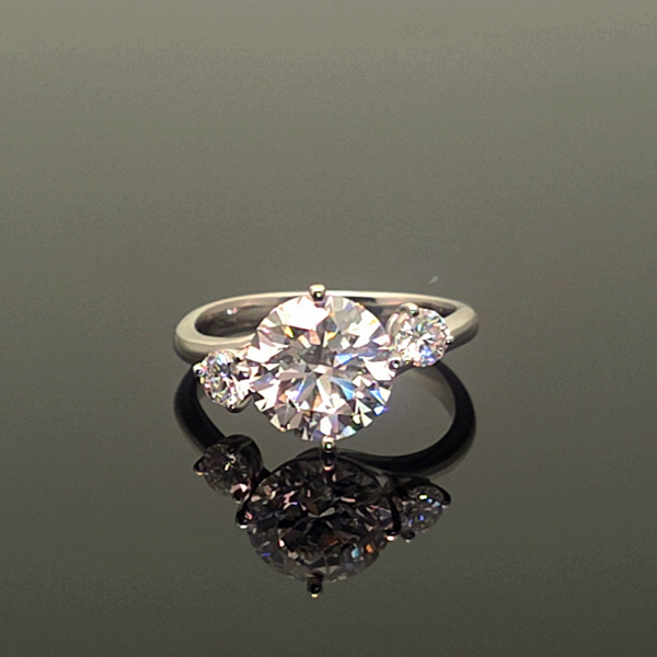 實驗室鑽石圓形女戒3克拉 