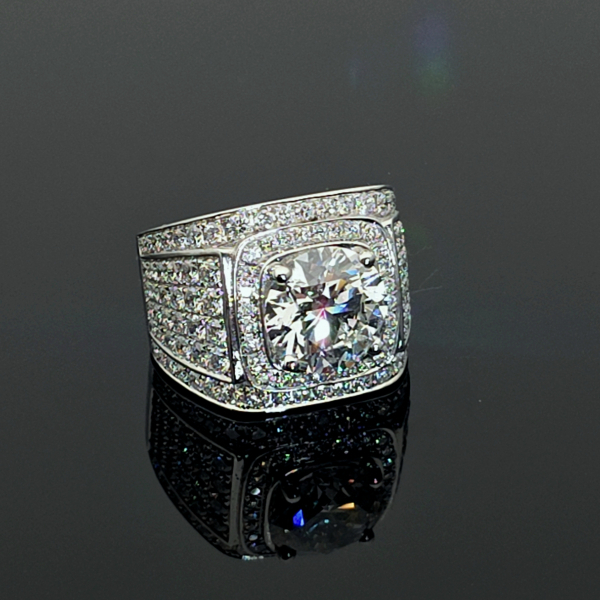 實驗室鑽石圓形男戒5克拉 