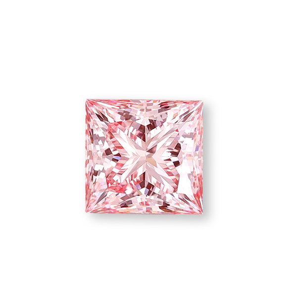 實驗室粉紅彩鑽公主形裸石2克拉 