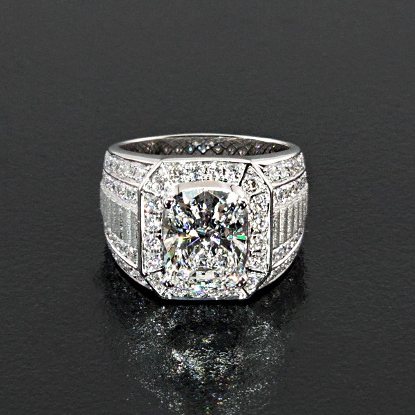 實驗室鑽石沈形男戒5克拉D.vs1 