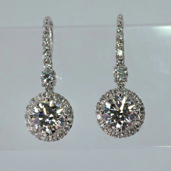 實驗室鑽石圓形耳環2克拉(2粒) 