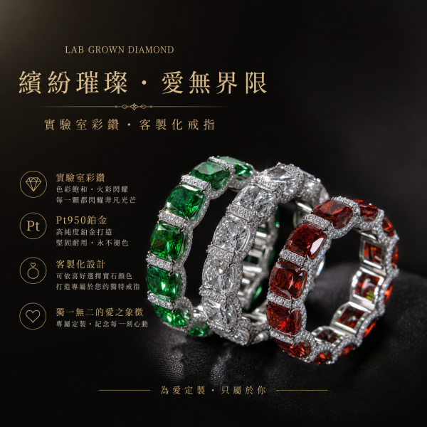 實驗室彩鑽.男女戒指(客製化商品)一粒20分上 