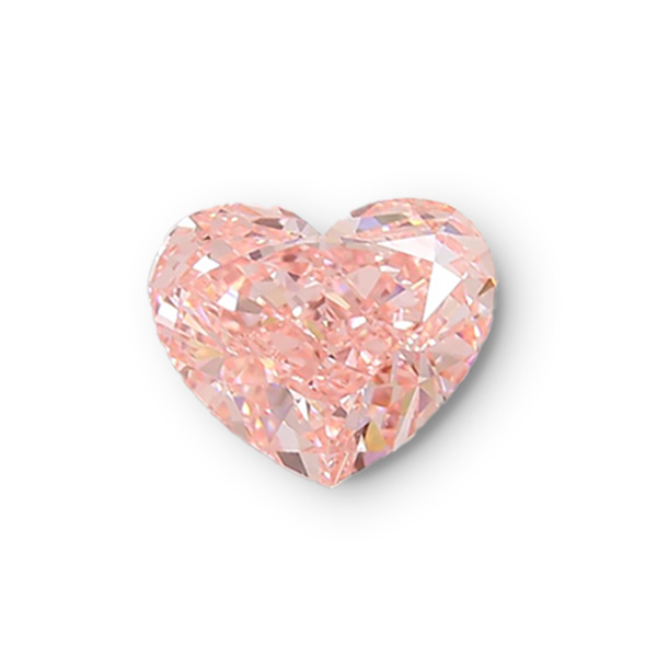 實驗室粉紅彩鑽心形裸石5克拉 