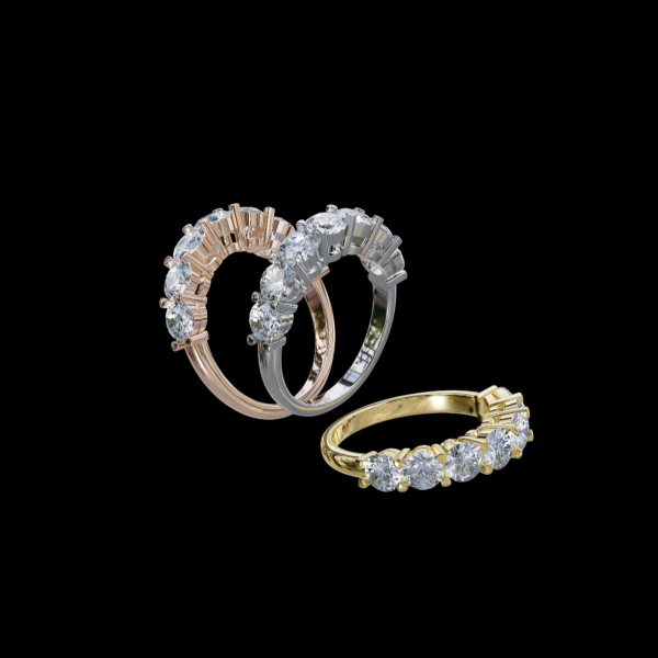 實驗室鑽石女戒2.10克拉(30分7粒). 