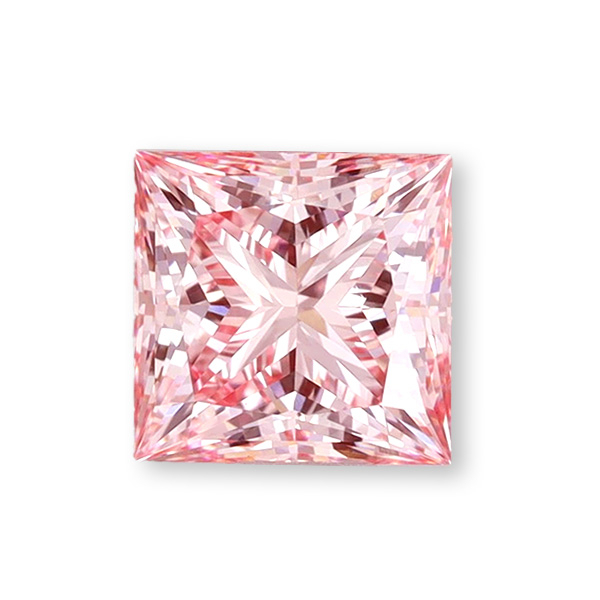 實驗室粉紅彩鑽公主形裸石7克拉 