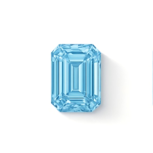 實驗室藍彩鑽祖母綠形裸石3克拉 