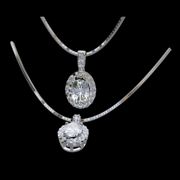 實驗室鑽石橢圓墜子1克拉1-8 