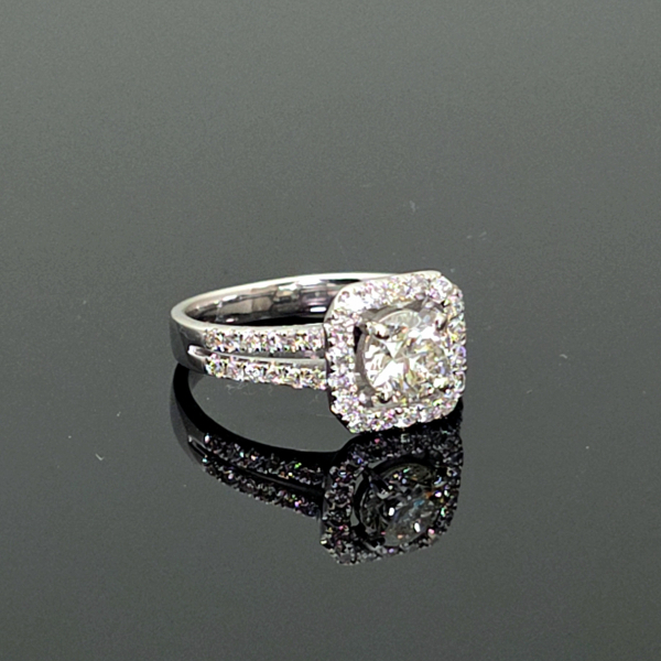 實驗室鑽石圓形女戒1克拉 