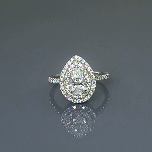 實驗室鑽石水滴形女戒1克拉 