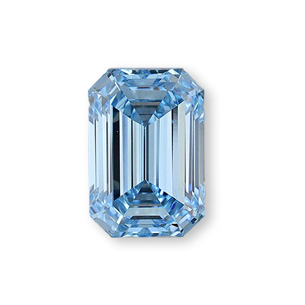 實驗室藍彩鑽祖母綠形裸石5克拉 