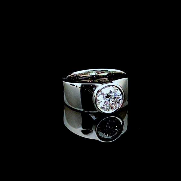 實驗室鑽石圓形女戒1克拉 