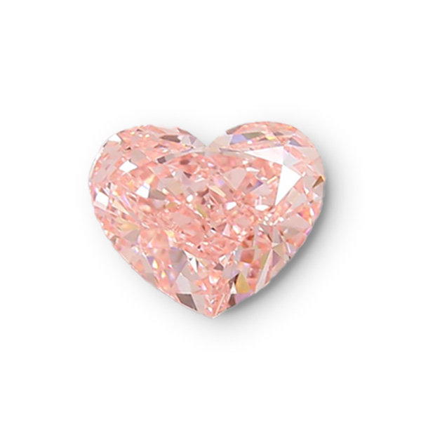 實驗室粉紅彩鑽心形裸石7克拉 