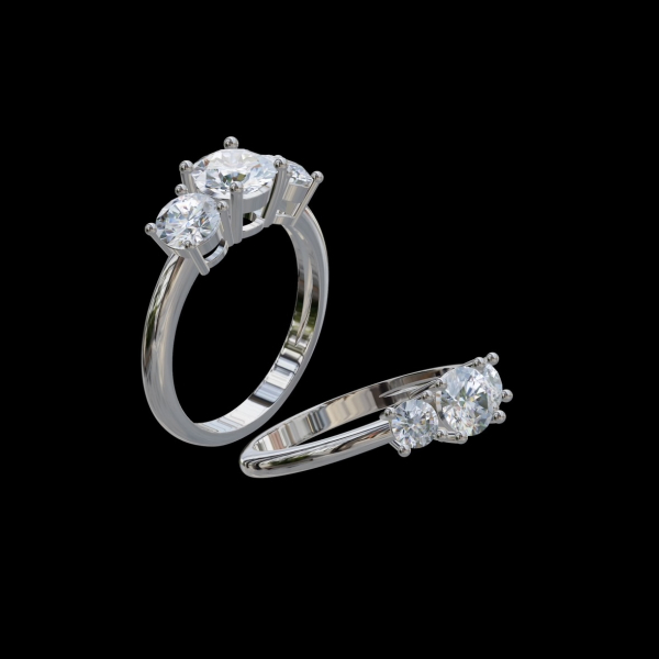 實驗室鑽石圓形女戒1克拉2-3 