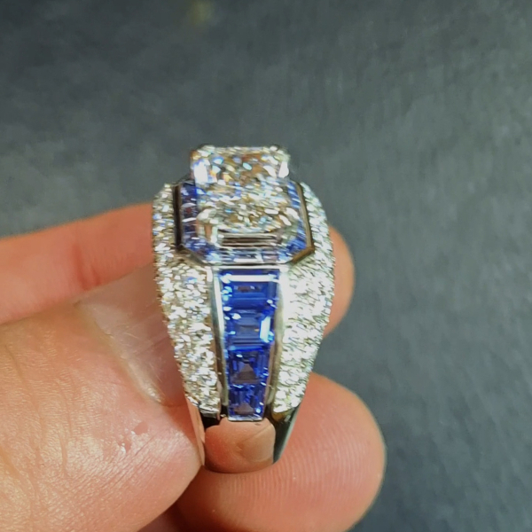 實驗室鑽石雷帝恩形男戒3克拉 